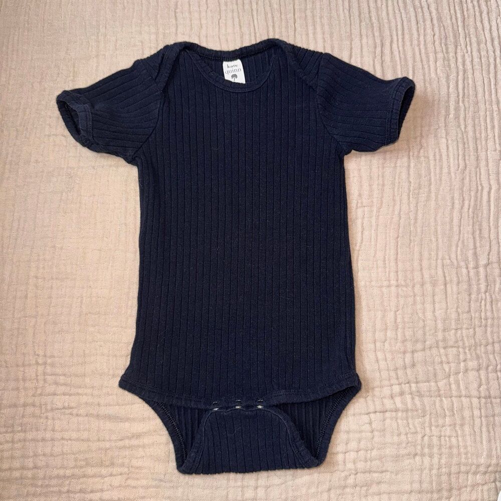 Kate Quinn Black Wide Ribbed Bodysuit 12-18m